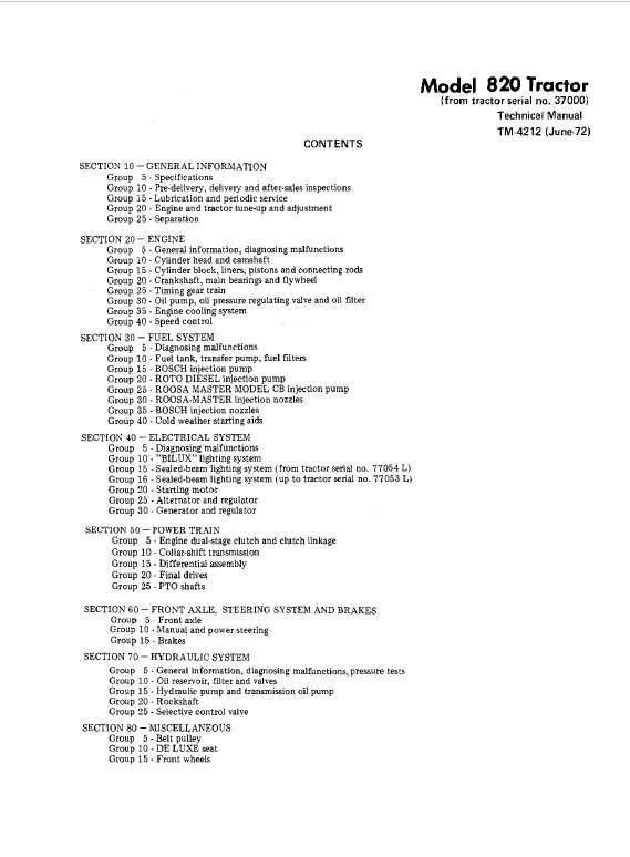 John Deere 820 Tractor Repair Technical Manual (S.N after 37000 -) Workshop Guide