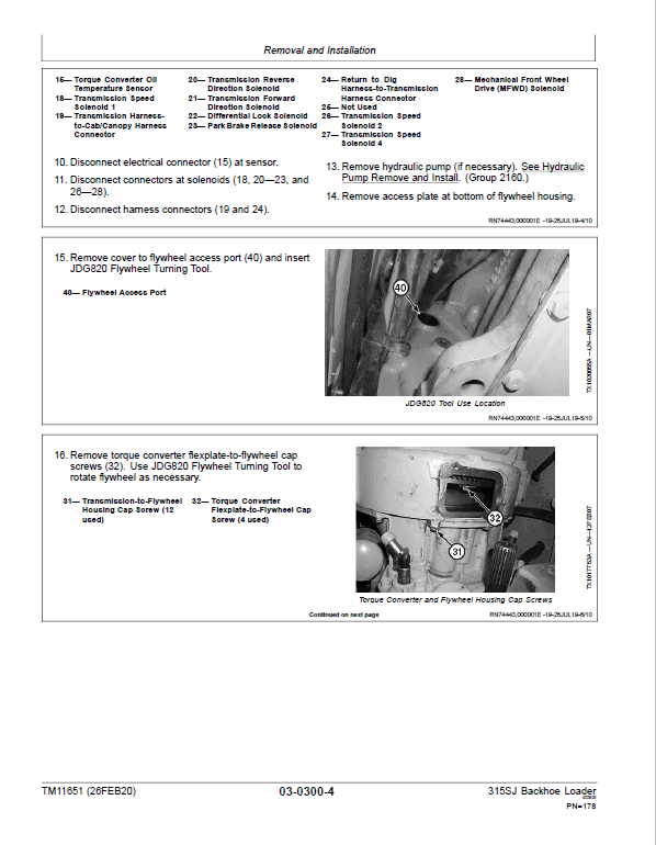 John Deere 315SJ Backhoe Loader Manual (S.N after BE315SJ300869 & T0315SJ178876 – ) Workshop Guide