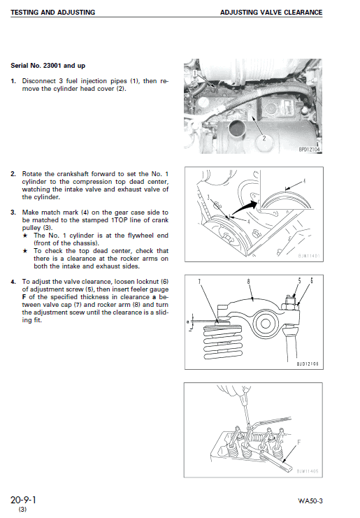Komatsu WA50-3 Wheel Loader Service Manual Workshop Guide