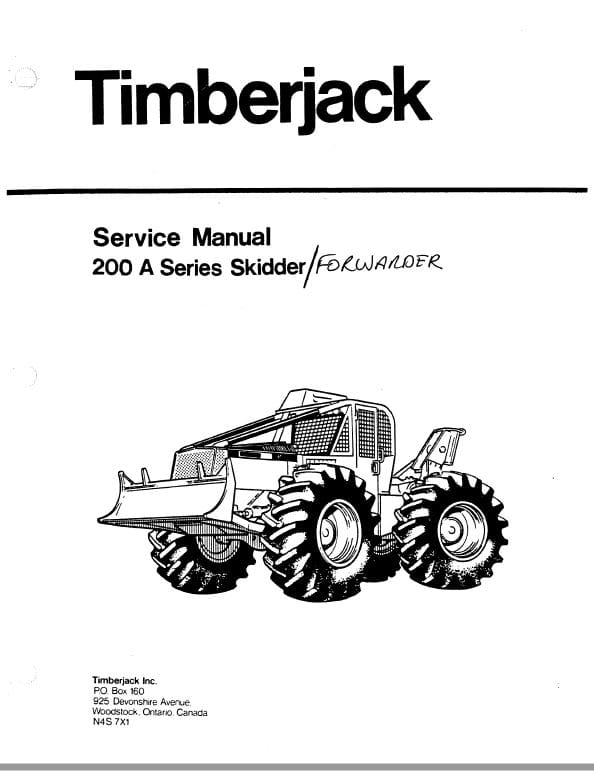 Timberjack 225, 230, 240 Skidder Forwarder Repair Technical Manual Workshop Guide