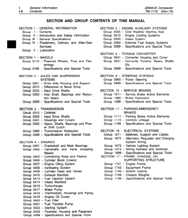 John Deere 646B Compactor Repair Technical Manual (TM1116) Workshop Guide