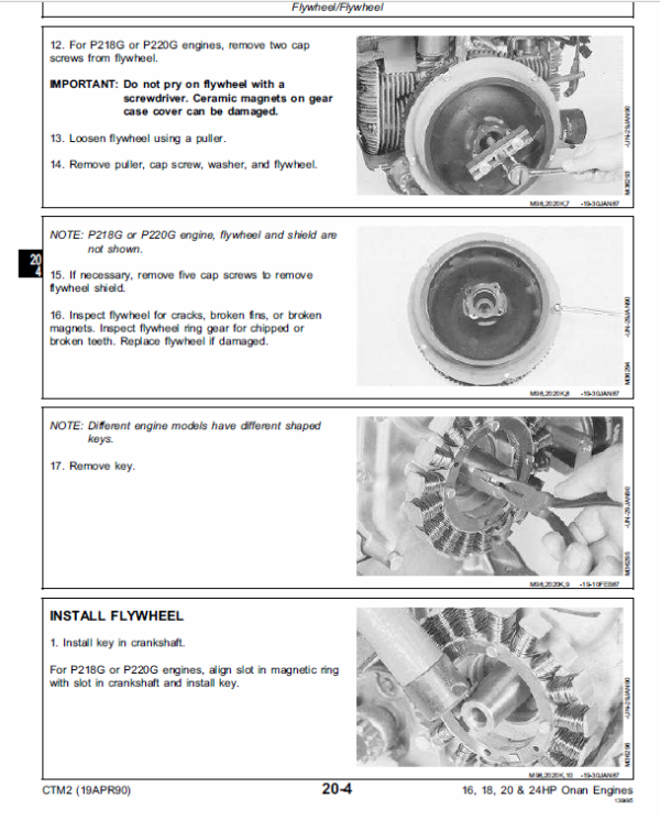 John Deere 16, 18, 20, 24HP Onan Engines Technical Manual  (CTM2) Workshop Guide