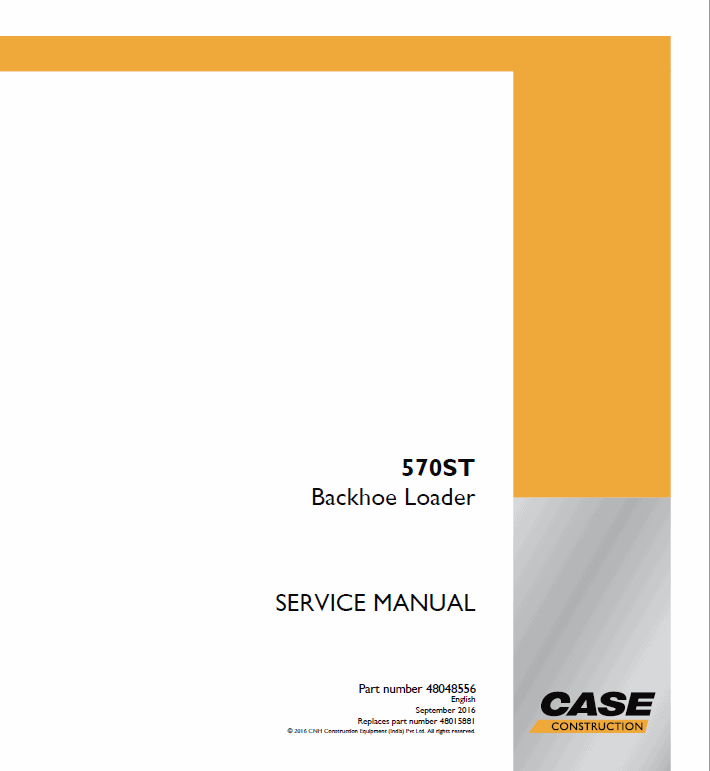 Case 570ST Backhoe Loader Service Manual Workshop Guide