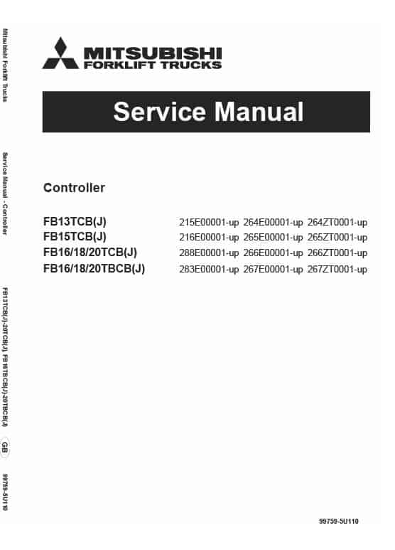 Mitsubishi FB13TCB, FB15TCB, FB16TCB, FB18TCB, FB20TCB Forklift Service Manual