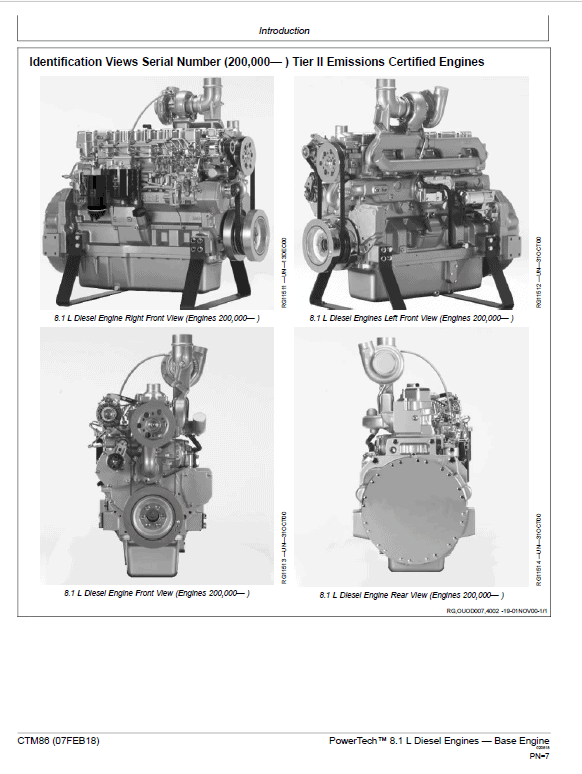John Deere PowerTech 8.1L Diesel Engines Technical Manual (CTM86) Workshop Guide