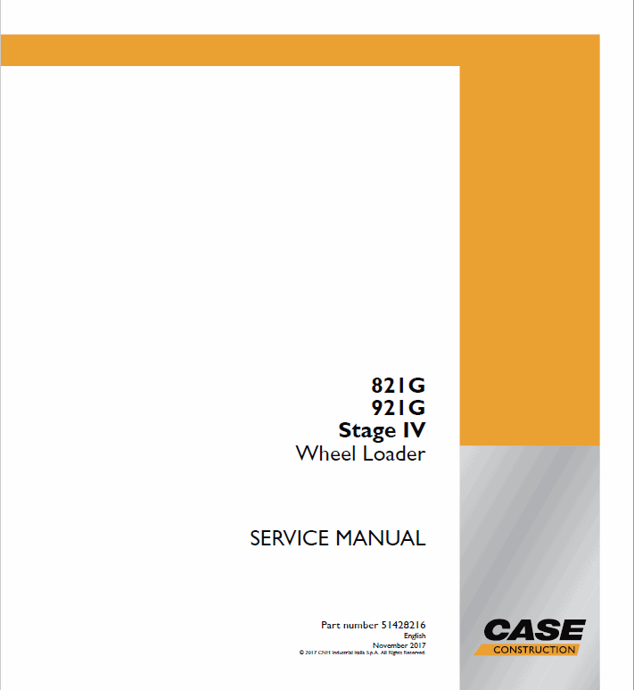 Case 821G, 921G Wheel Loader Service Manual Workshop Guide