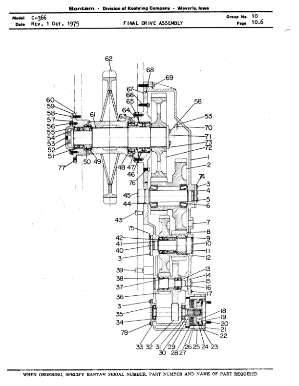 Koehring C366 Loaders Parts Catalog Manual Workshop Guide