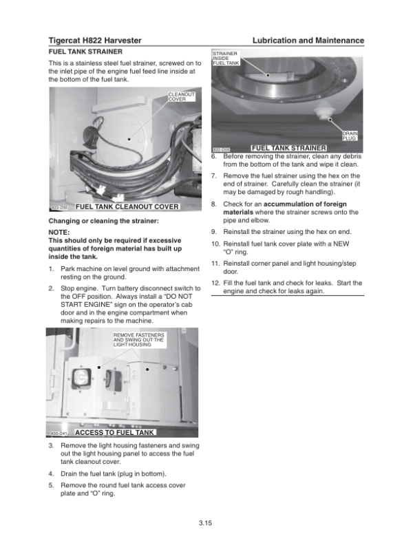 Tigercat H822 Harvester Repair Service Manual (822H0101 – 82230999)