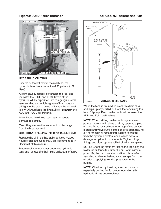Tigercat 726D Feller Buncher Repair Service Manual (SN 7262001 – 7262499)