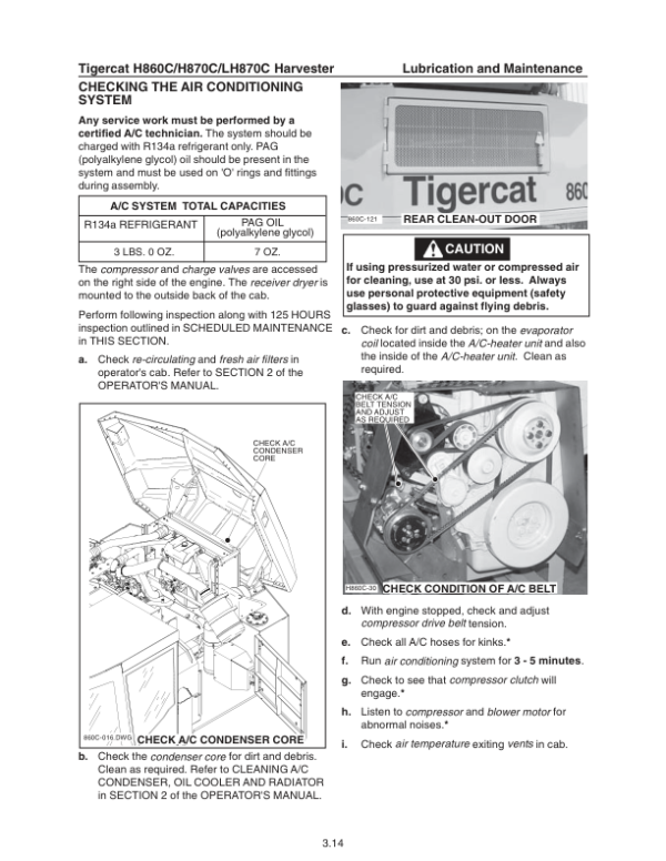 Tigercat H860C, H870C, LH870C Harvester Repair Service Manual