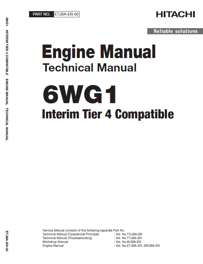 Hitachi 6WG1 Engine Service Repair Manual (ETJBA-EN, EWJBA-EN)
