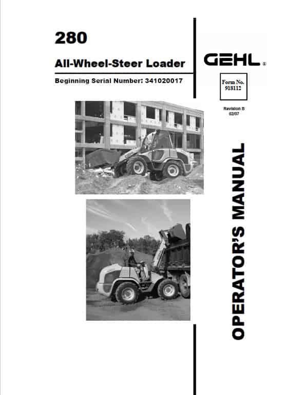 Gehl 280 Wheel Steer Loader Repair Service Manual