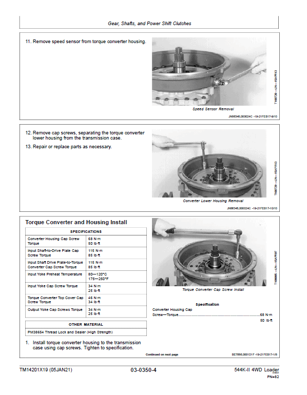 John Deere 544K-II 4WD Loader Repair Technical Manual (S.N after D001001 – ) Workshop Guide