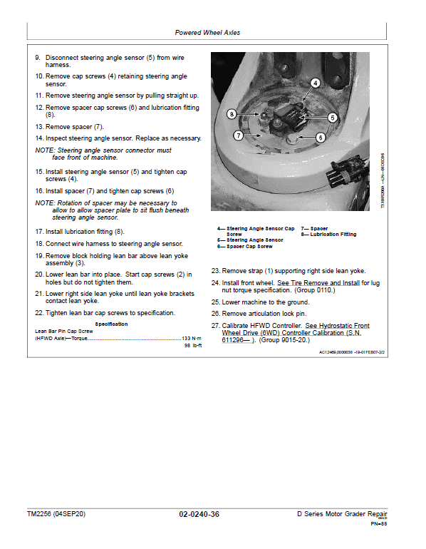 John Deere 670D, 672D, 770D, 772D, 870D, 872D Motor Grader Technical Manual Workshop Guide