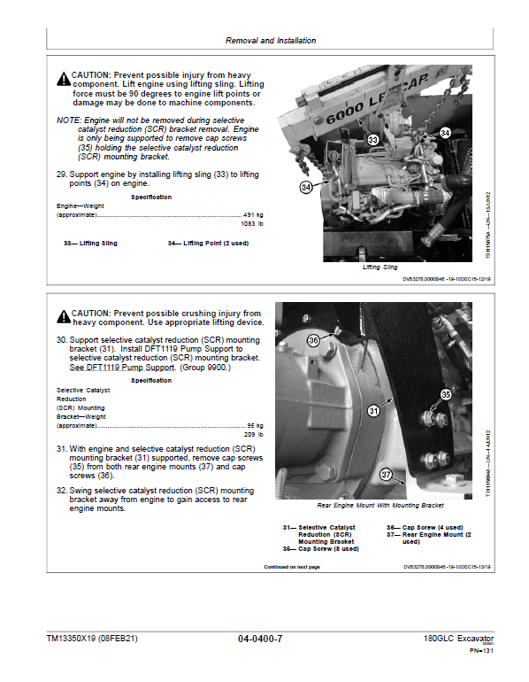 John Deere 180GLC Excavator Repair Technical Manual (S.N after F020331 -) Workshop Guide