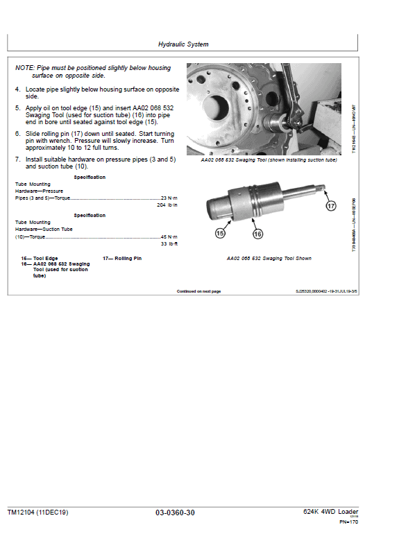 John Deere 624K 4WD Loader with Engine T2 & T3 Technical Manual (SN. 642635 – 658064) Workshop Guide