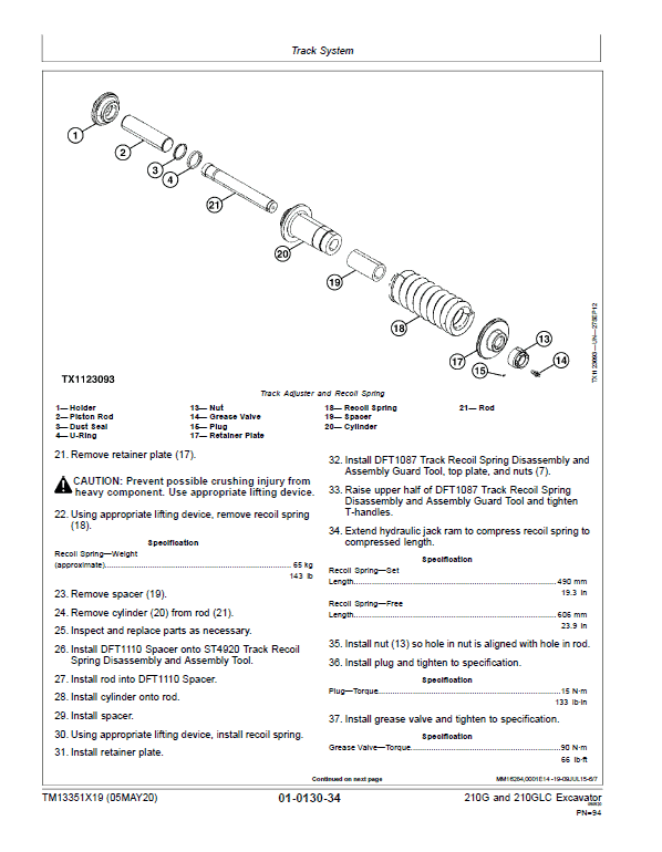 John Deere 210G, 210GLC Excavator Repair Technical Manual (S.N after F521988 -) Workshop Guide