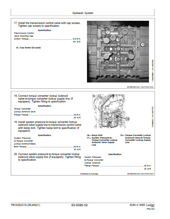 John Deere 624K-II 4WD Loader Technical Manual (S.N after C001001 & D001001 -) Workshop Guide