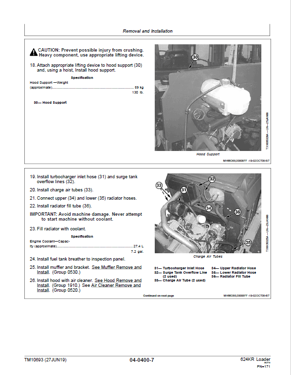 John Deere 624KR Loader Repair Technical Manual Workshop Guide