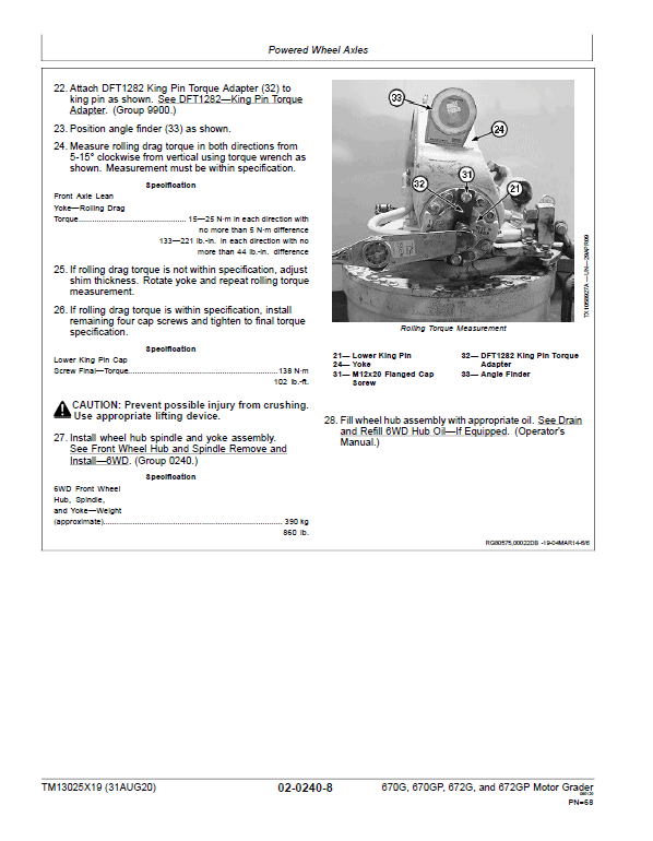 John Deere 670G, 670GP, 672G, 672GP Grader Technical Manual (S.N F656526 -F678817) Workshop Guide