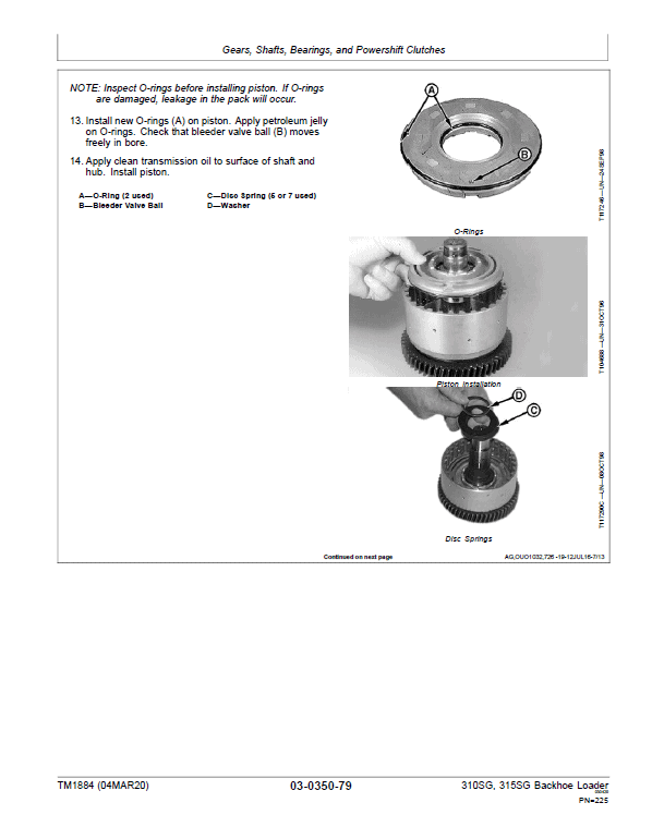 John Deere 310SG, 315SG Backhoe Loader Repair Technical Manual Workshop Guide