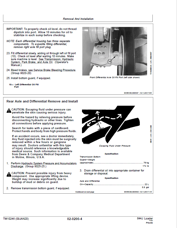 John Deere 644J Loader Repair Technical Manual (SN. after 611232 ) Workshop Guide