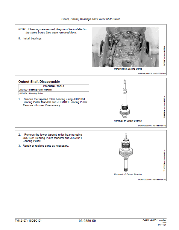 John Deere 644K 4WD Engine 6090HDW13 (iT4) Loader Technical Manual (S.N 634315 – 658064) Workshop Guide