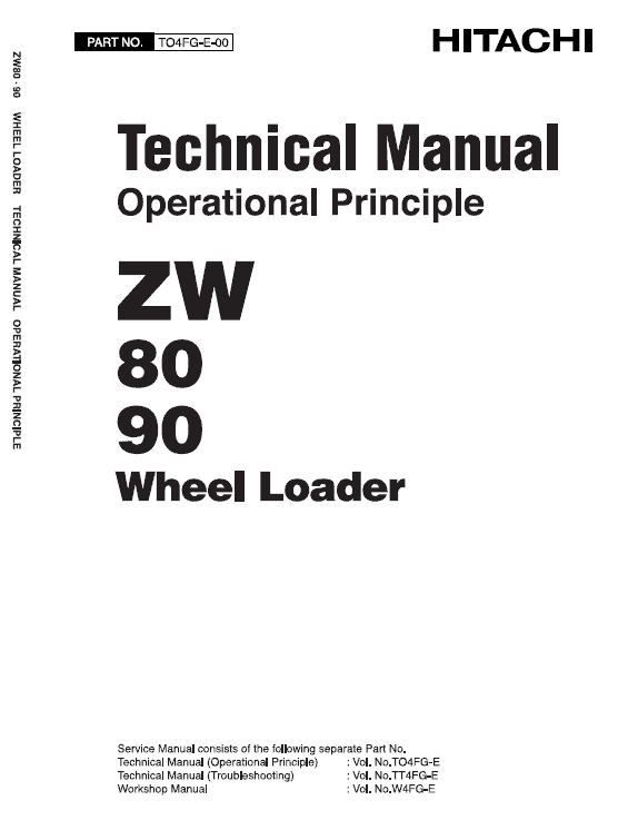 Hitachi ZW80, ZW90 Wheel Loader Service Repair Manual Workshop Guide