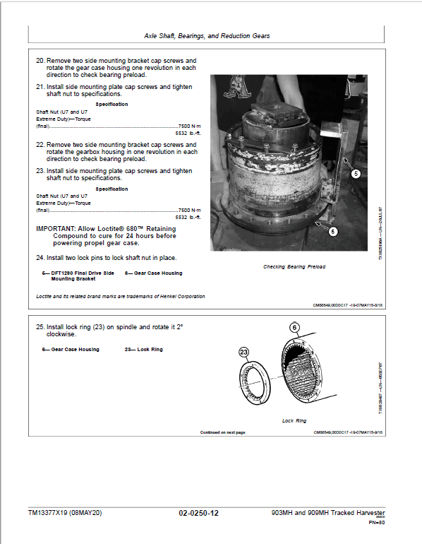 John Deere 903MH Harvester Repair Manual (S.N C271505 – C317981 & D271505 – D317981) Workshop Guide