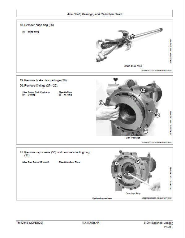 John Deere 310K Backhoe Loader Repair Technical Manual (S.N after C219607 & D219607 – ) Workshop Guide