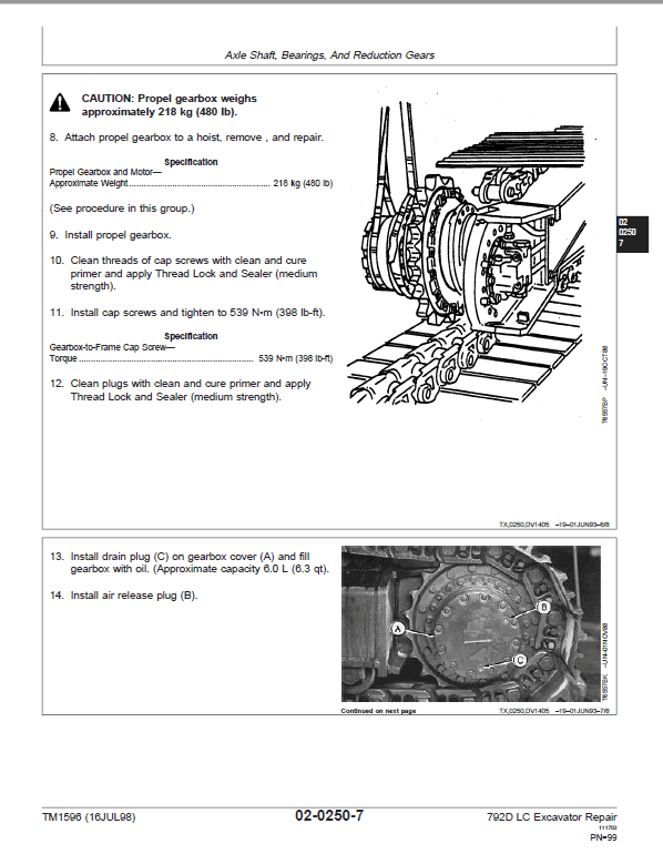 John Deere 792D LC Excavator Repair Technical Manual Workshop Guide