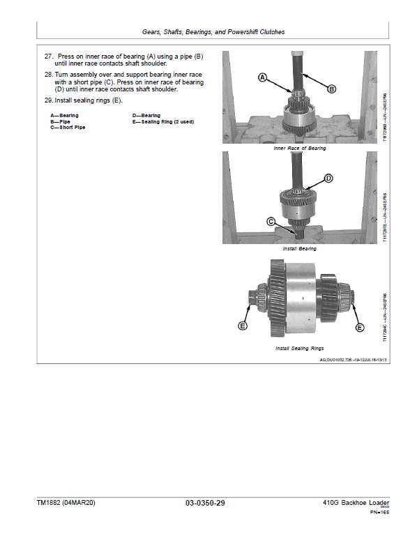 John Deere 410G Backhoe Loader Repair Technical Manual Workshop Guide