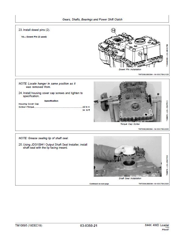 John Deere 644K 4WD Engine S2 & T3 Loader Technical Manual (S.N. before 642443) Workshop Guide