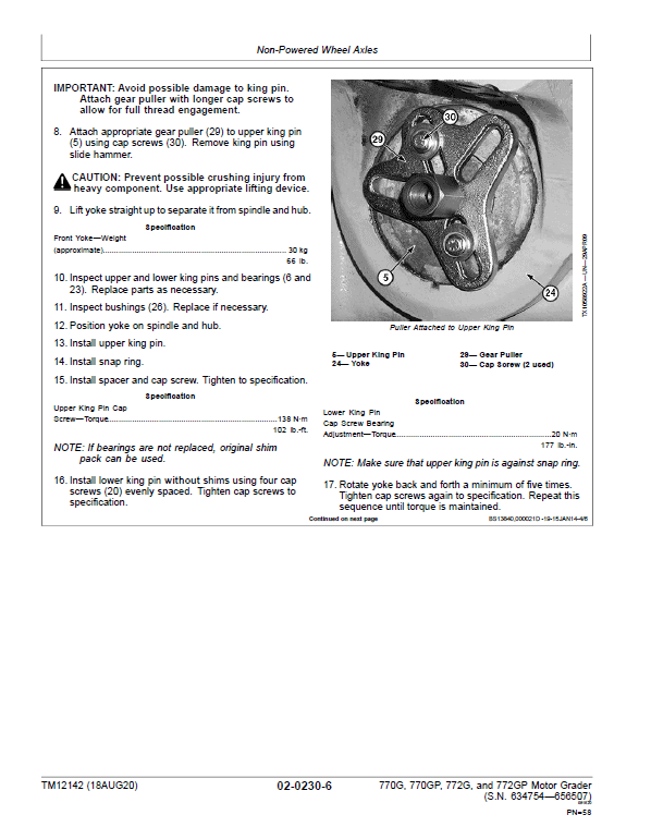 John Deere 770G, 770GP, 772G, 772GP Grader Manual (S.N 634754 – 656507 & Engines W01, W04) Workshop Guide