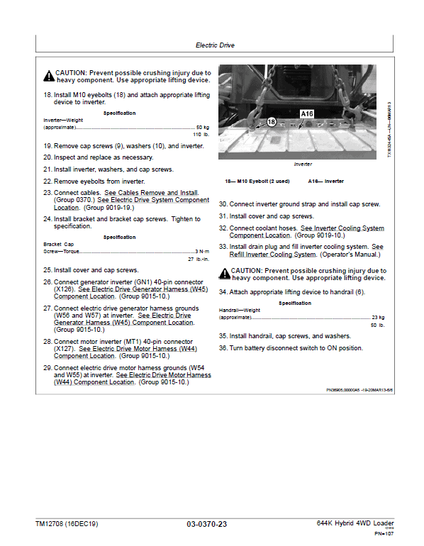 John Deere 644K Hybrid 4WD Loader Technical Manual (S.N after E651322 -) Workshop Guide