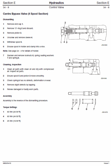 JCB JS130, JS160 Tracked Excavator Service Manual Workshop Guide