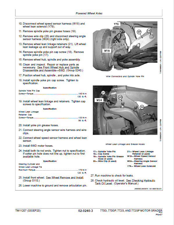 John Deere 770G, 770GP, 772G, 772GP Grader Technical Manual (S.N – 634753 ) Workshop Guide