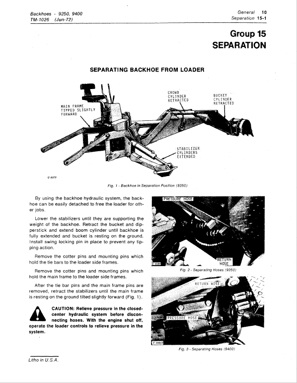 John Deere 9250, 9400 Backhoe Loader Repair Technical Manual Workshop Guide