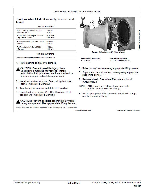John Deere 770G, 770GP, 772G, 772GP Grader Technical Manual (S.N F656526 -F678817) Workshop Guide