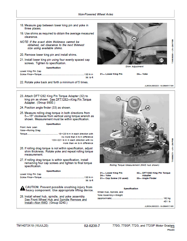 John Deere 770G, 770GP, 772G, 772GP Grader Technical Manual (S.N F680878 – F680877) Workshop Guide
