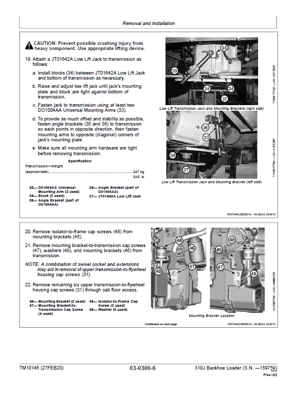 John Deere 310J Backhoe Loader Repair Technical Manual (S.N before – 159759 ) Workshop Guide