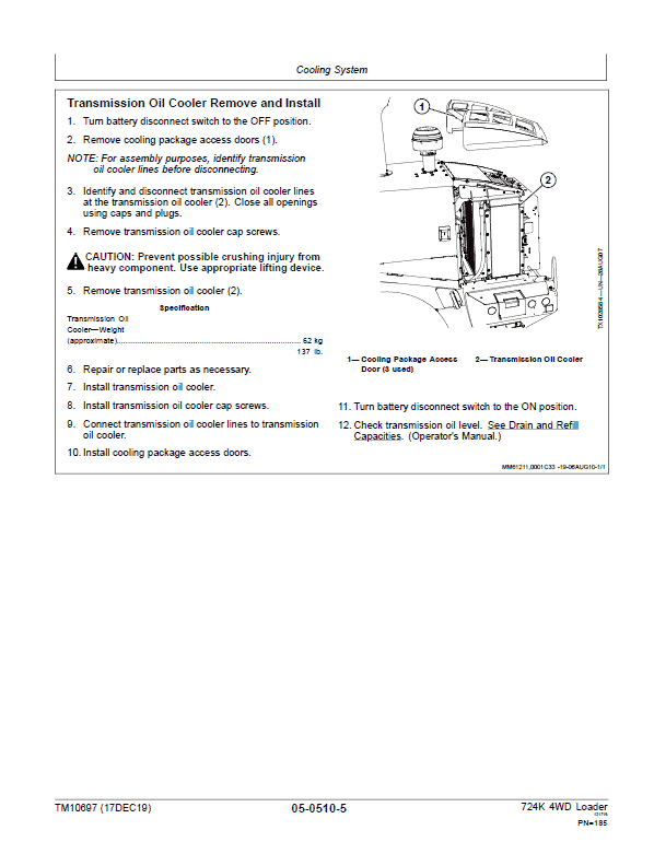 John Deere 724K 4WD Engine S2 & T3 Loader Technical Manual (S.N. before 641522) Workshop Guide