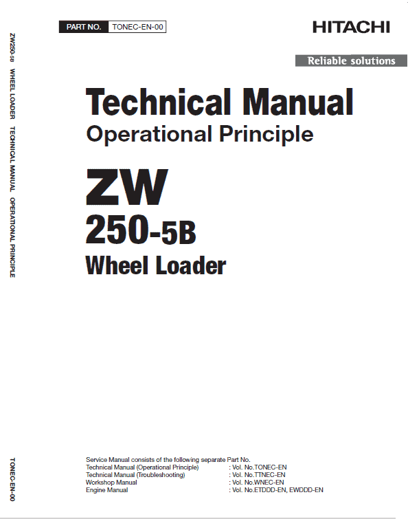 Hitachi ZW250-5B Wheel Loader Service Repair Manual Workshop Guide