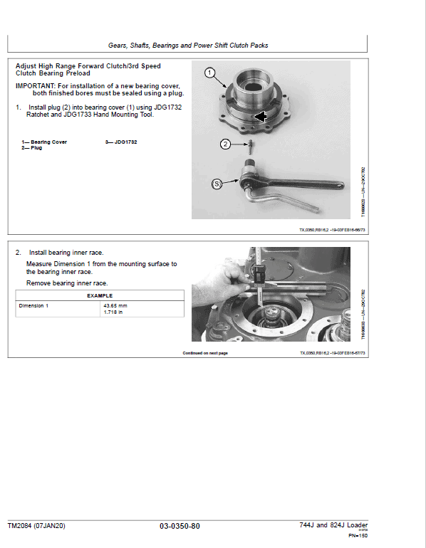 John Deere 744J, 824J 4WD Loader Repair Technical Manual Workshop Guide