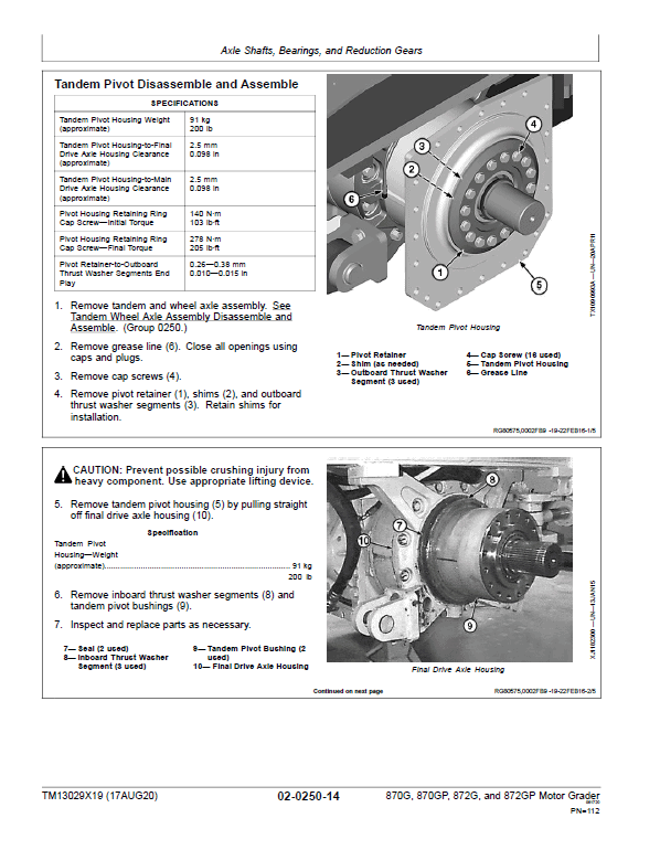 John Deere 870G, 870GP, 872G, 872GP Grader Technical Manual (S.N F656526 -F678817) Workshop Guide