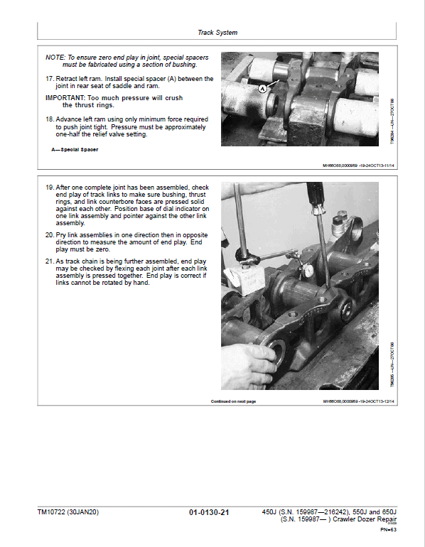 John Deere 450J, 550J, 650J Crawler Dozer Technical Manual (SN. from 159987 -216242) Workshop Guide