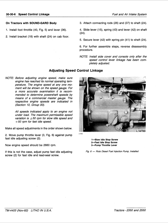 John Deere 2350, 2550 Tractors Repair Technical Manual Workshop Guide