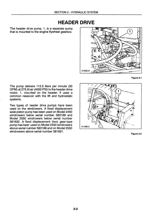 New Holland 2450, 2550 Tractor Service Manual Workshop Guide