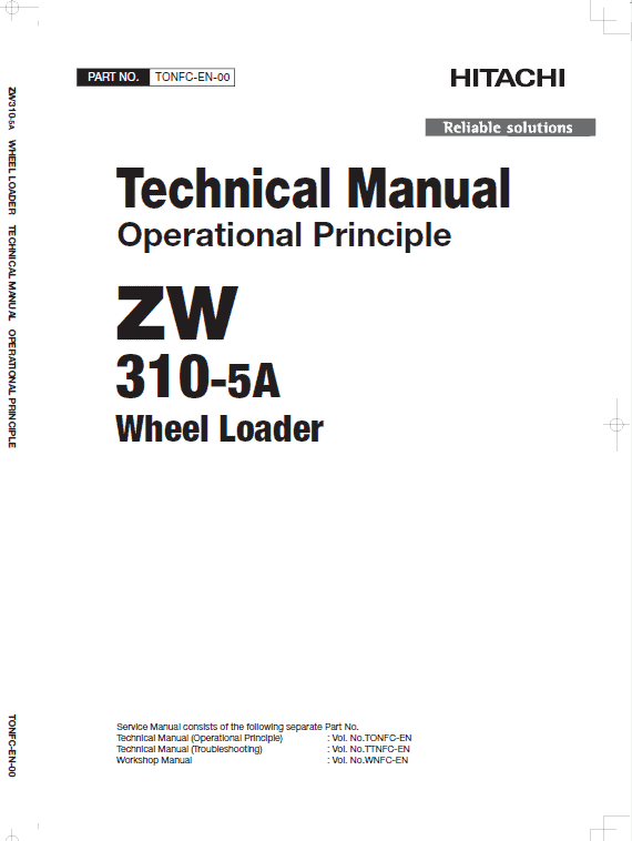 Hitachi ZW310-5A, ZW310-5B Wheel Loader Service Repair Manual Workshop Guide