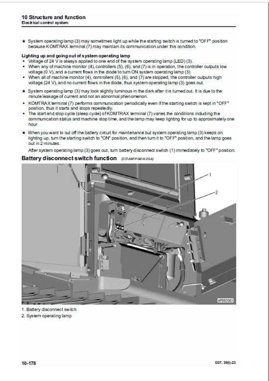 Komatsu D37EXi-23, D37PXi-23, D39EXi-23, D39PXi-23 Dozer Service Manual Workshop Guide